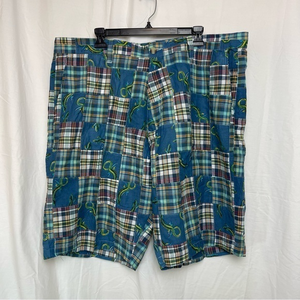 Siegfried Vintage NWT Madras Plaid Patchwork W.‎ Geko Bermuda’s Flat Front Sz.42